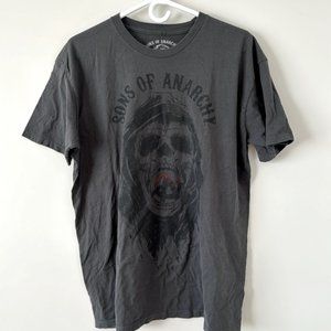 Sons Of Anarchy Men Gray Short Sleeves Skull T-shirt Size XL